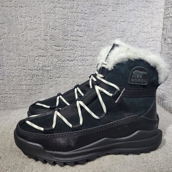 Sorel Ona RMX Glacy Womens US Size 10 Black Faux Fur Waterproof Mid Winter Boots - Picture 4 of 11